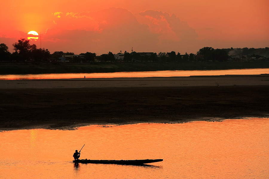 Mekong river sunset