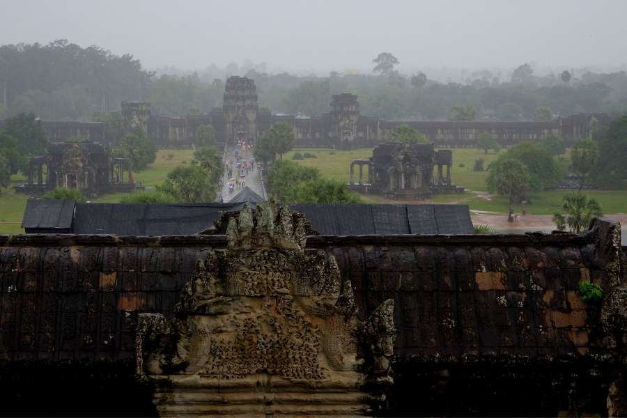 Angkor Wat rainy season Cambodia