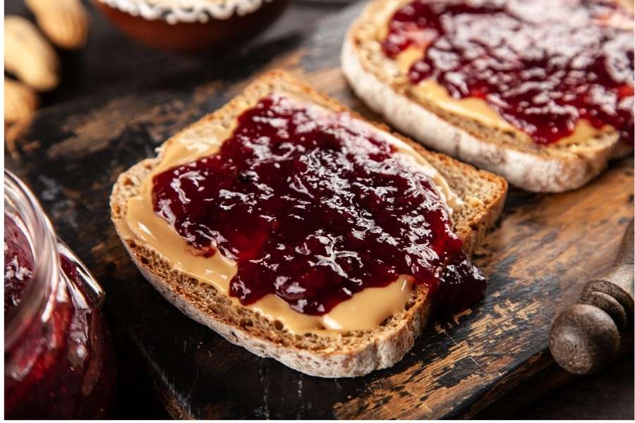 Peanut butter and jam sandwiches