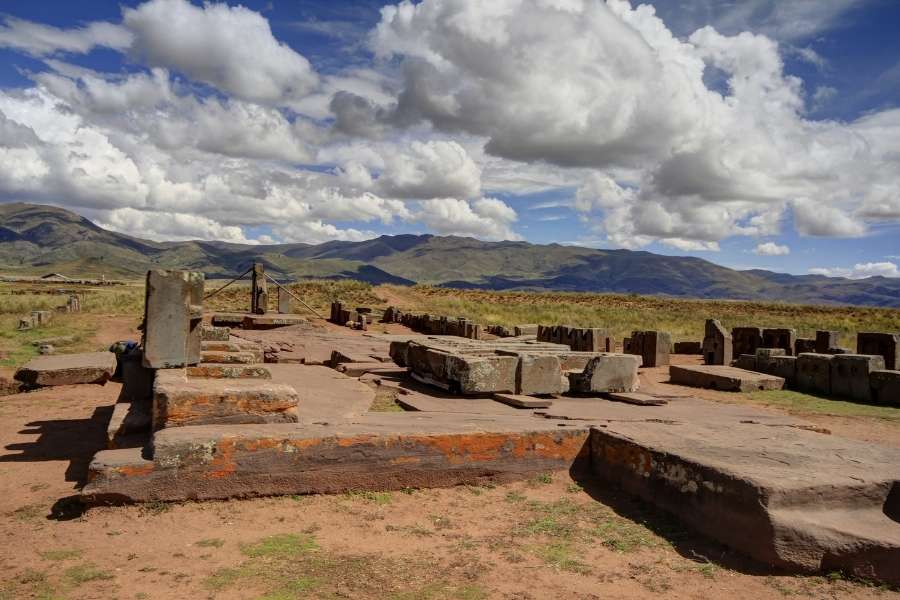 Tiwanaku ancient ruin site in Bolivia South America