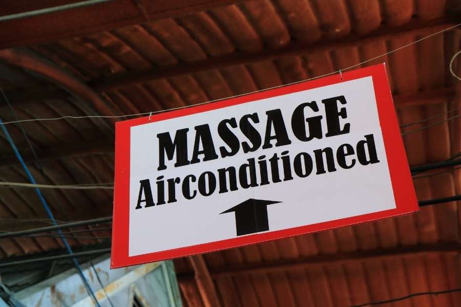 Female Solo Travel in Bangkok - massage sign