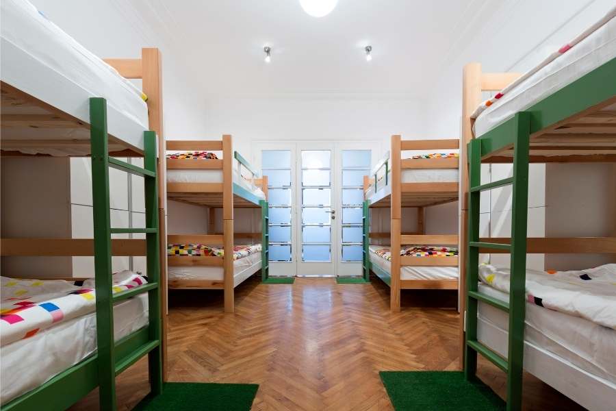 Save money travelling through Europe - Hostel room