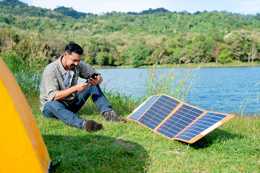 use solar energy while camping