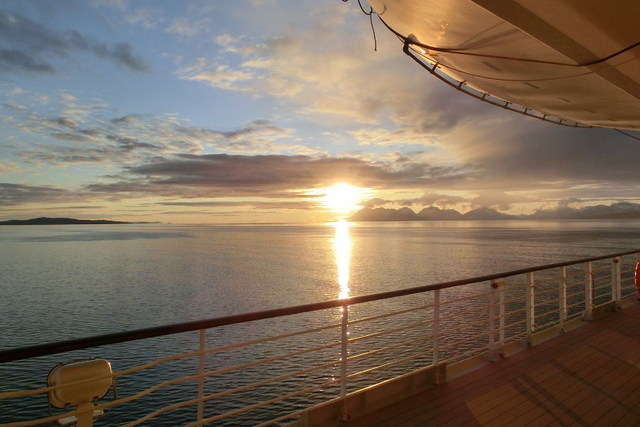 Digital Nomad Cruises - Sunset on a cruise ship