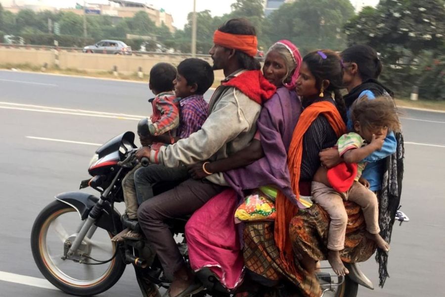 Family on a motorbike