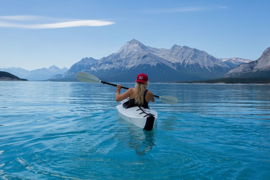 Girl kayaking