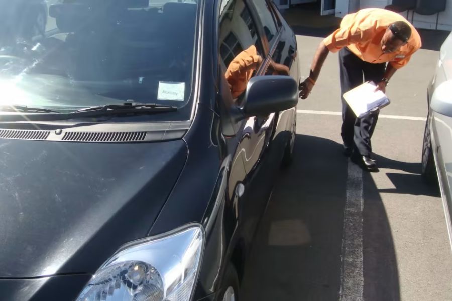 Inspecting rental car